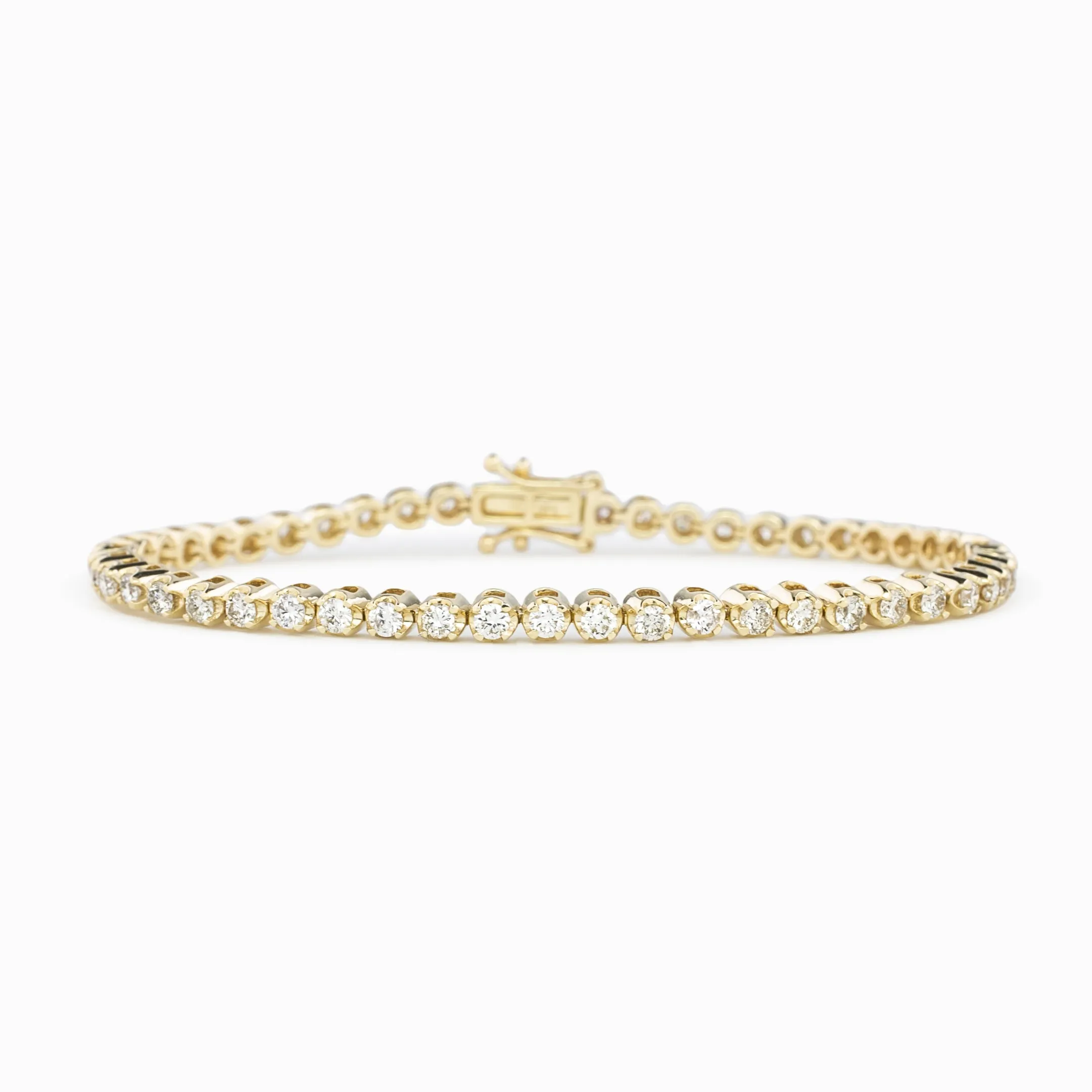 Diamond Illusion Tennis Bracelet 14K Yellow Gold