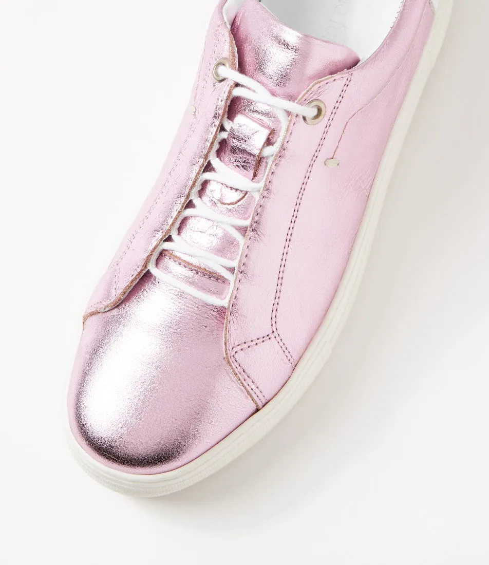 DIANA FERRARI Jimsoe Pink Metallic White Leather Sneakers