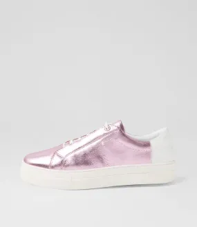 DIANA FERRARI Jimsoe Pink Metallic White Leather Sneakers