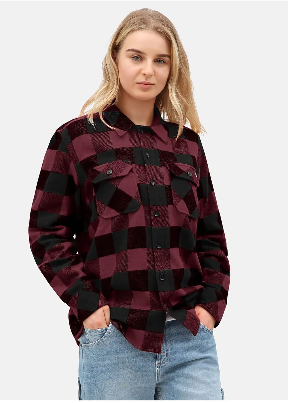 Dickies Men's Sacramento Flannel Shirt Maroon Red