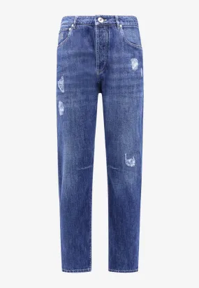 Distressed Straight Jeans