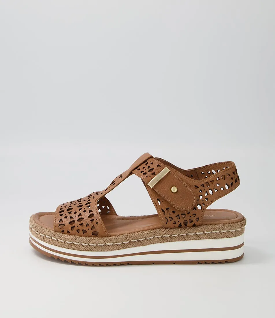 DJANGO & JULIETTE Amarya Dark Tan Leather Sandals