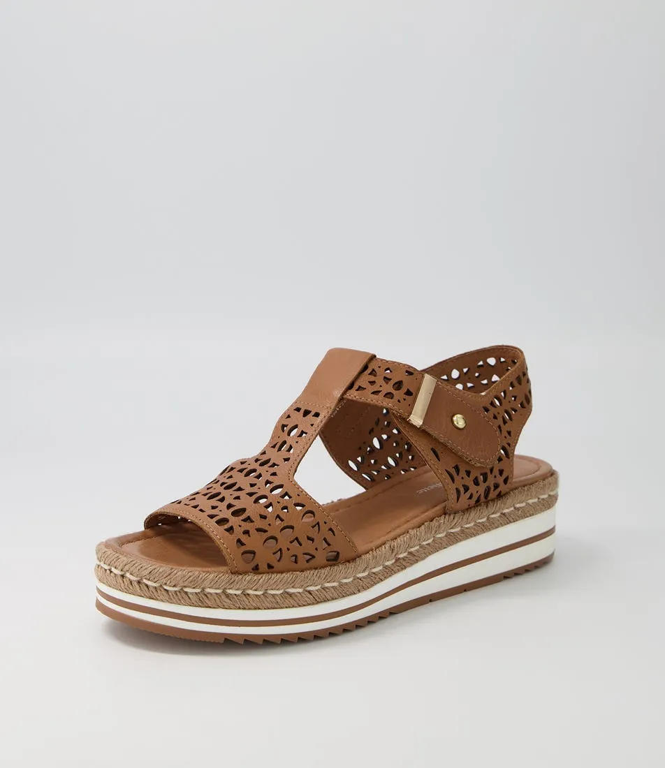 DJANGO & JULIETTE Amarya Dark Tan Leather Sandals