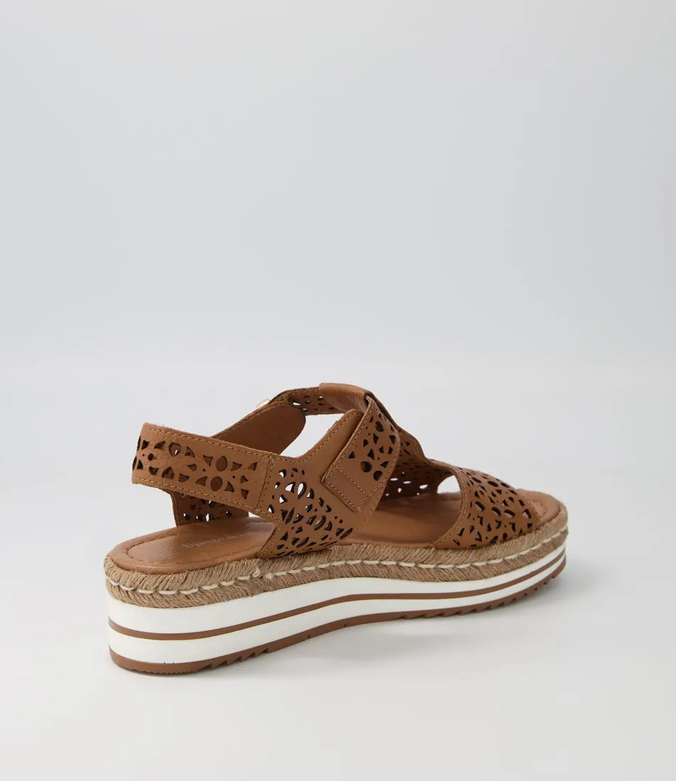 DJANGO & JULIETTE Amarya Dark Tan Leather Sandals