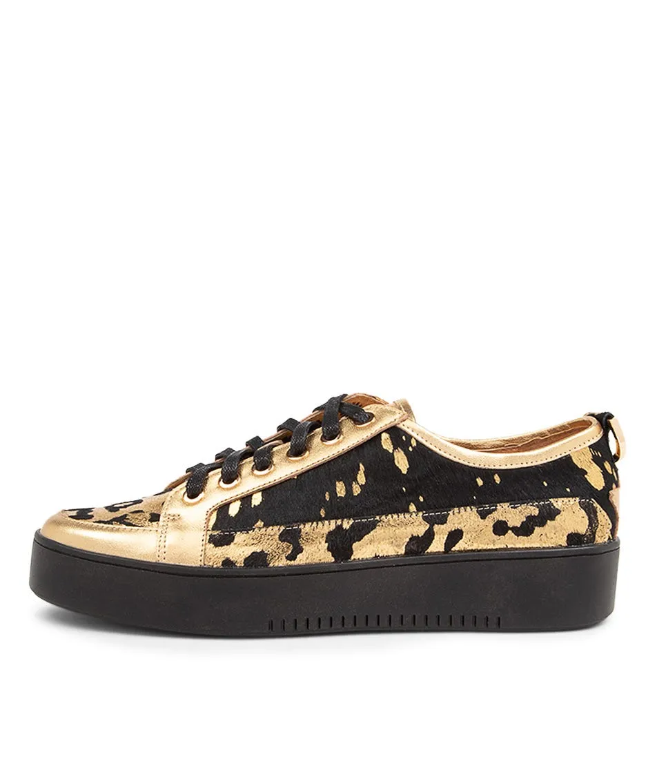 DJANGO & JULIETTE Laci Old Gold Leopard Leather Sneakers