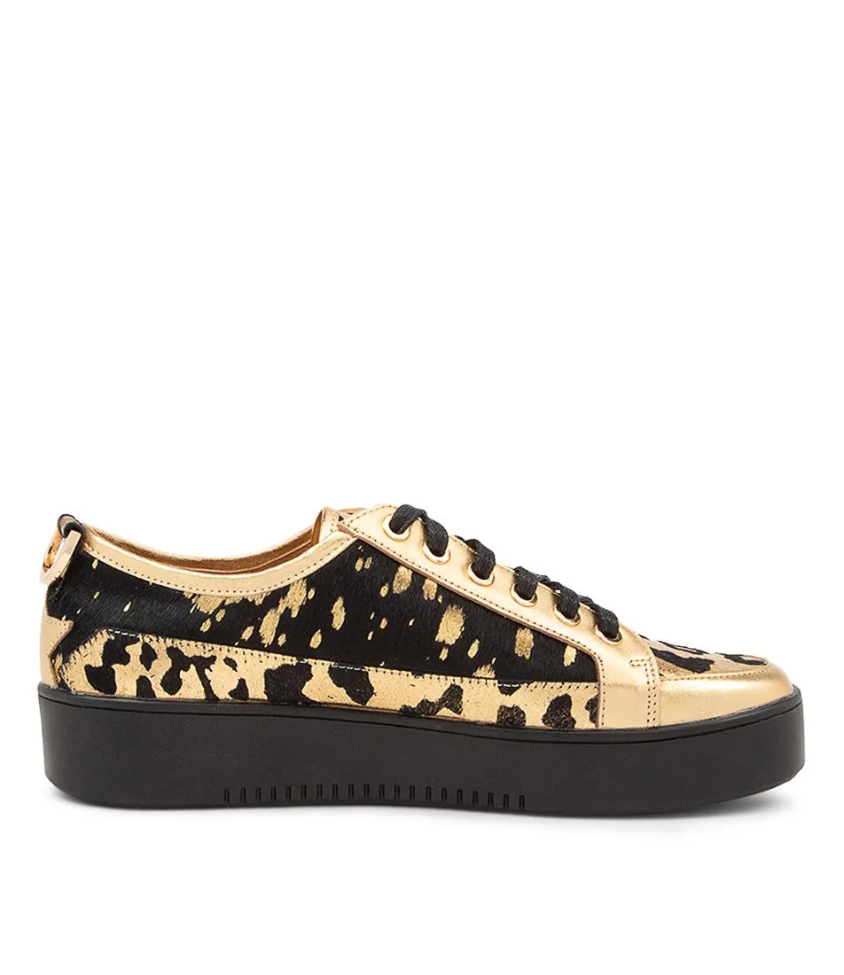 DJANGO & JULIETTE Laci Old Gold Leopard Leather Sneakers