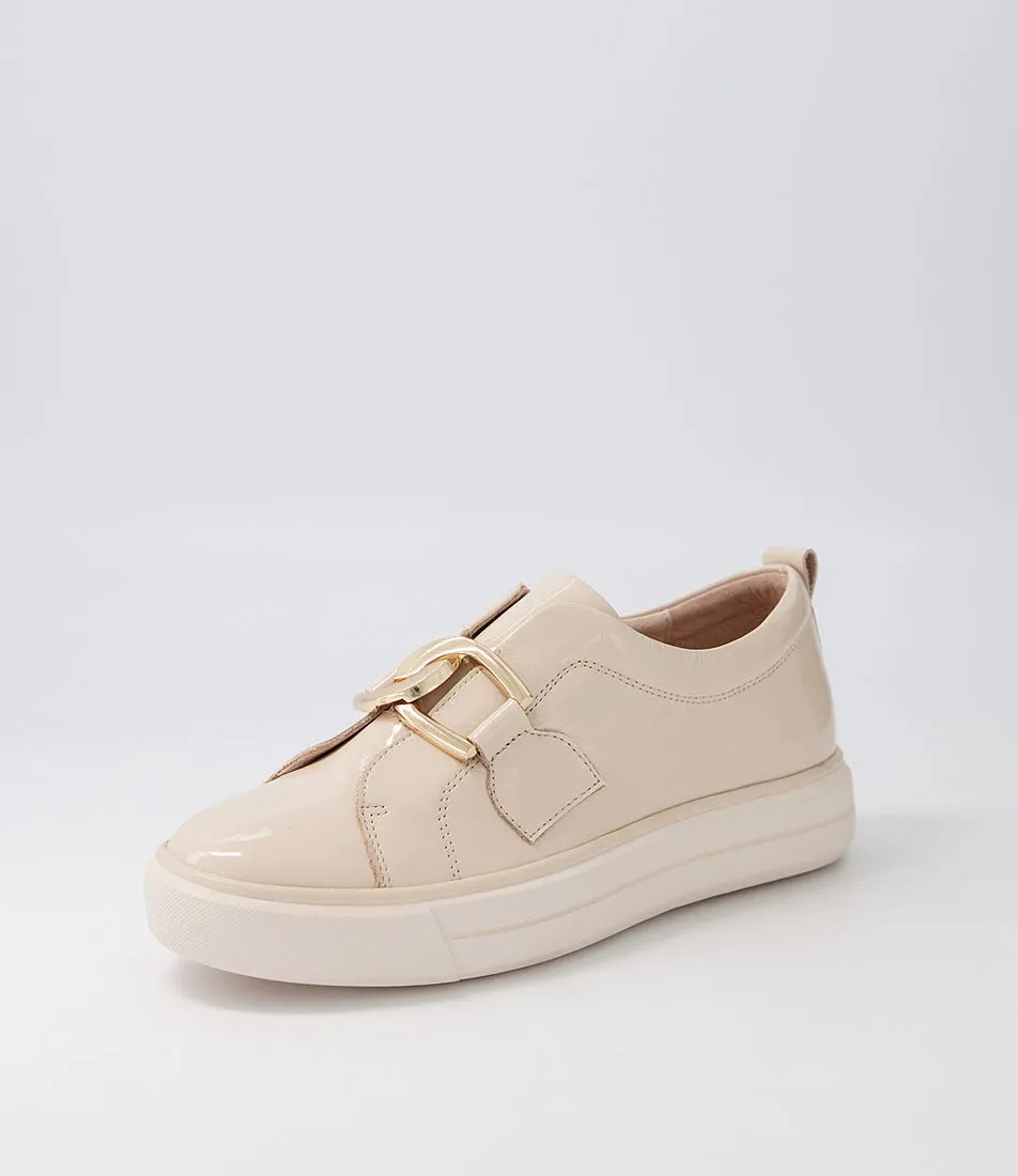 DJANGO & JULIETTE Yachi Latte Vanilla Patent Leather Sneakers