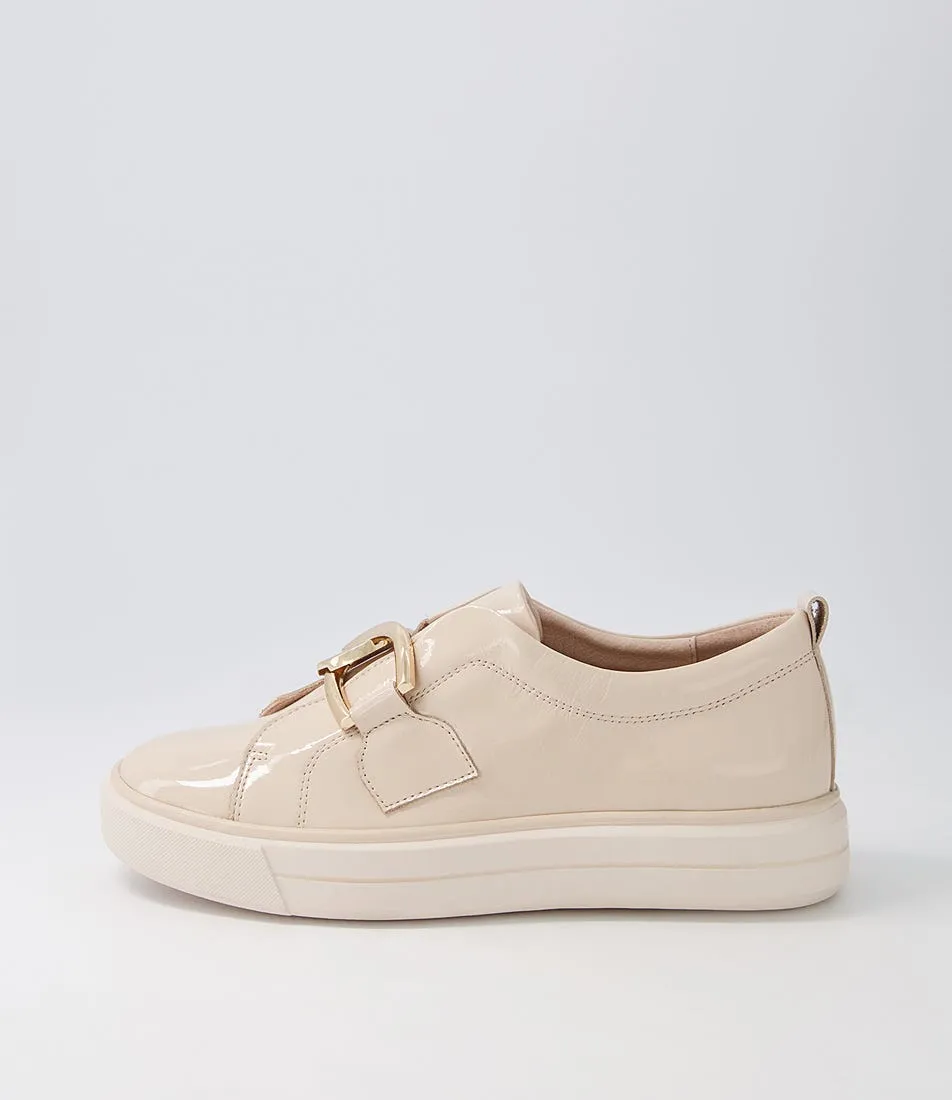 DJANGO & JULIETTE Yachi Latte Vanilla Patent Leather Sneakers