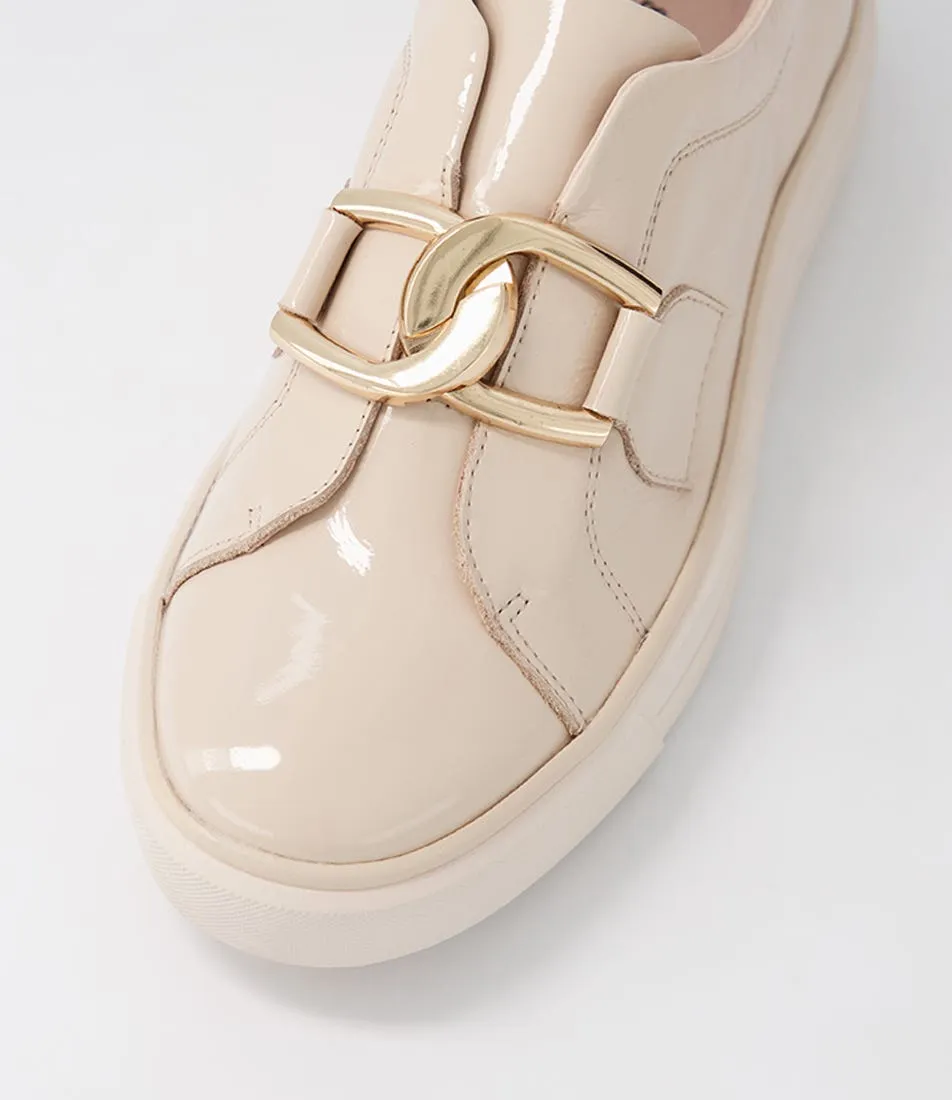 DJANGO & JULIETTE Yachi Latte Vanilla Patent Leather Sneakers