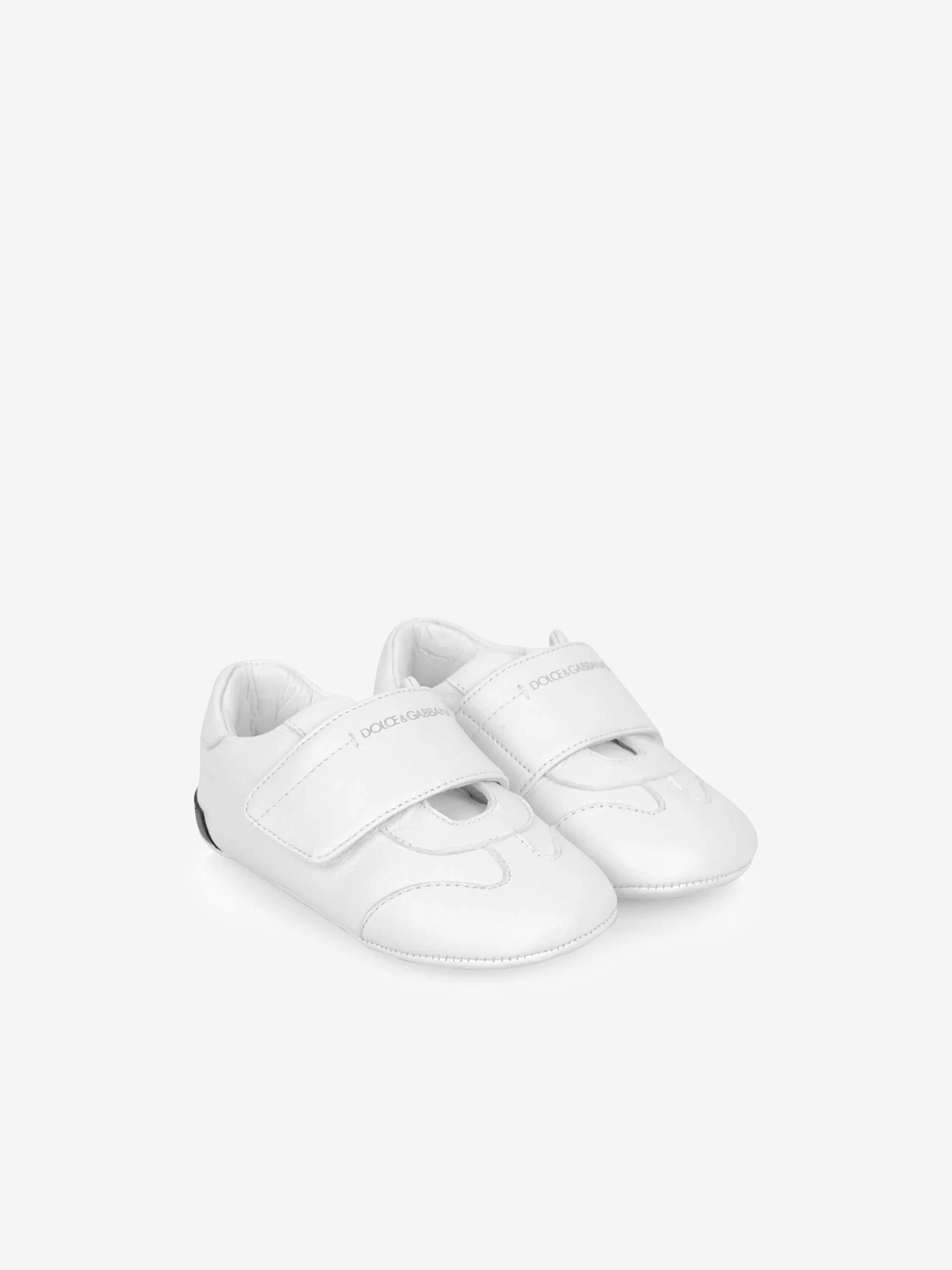 Dolce & Gabbana Kids - Dolce & Gabbana Baby Boys White Leather Pre-Walker Trainers | Childsplay Clothing