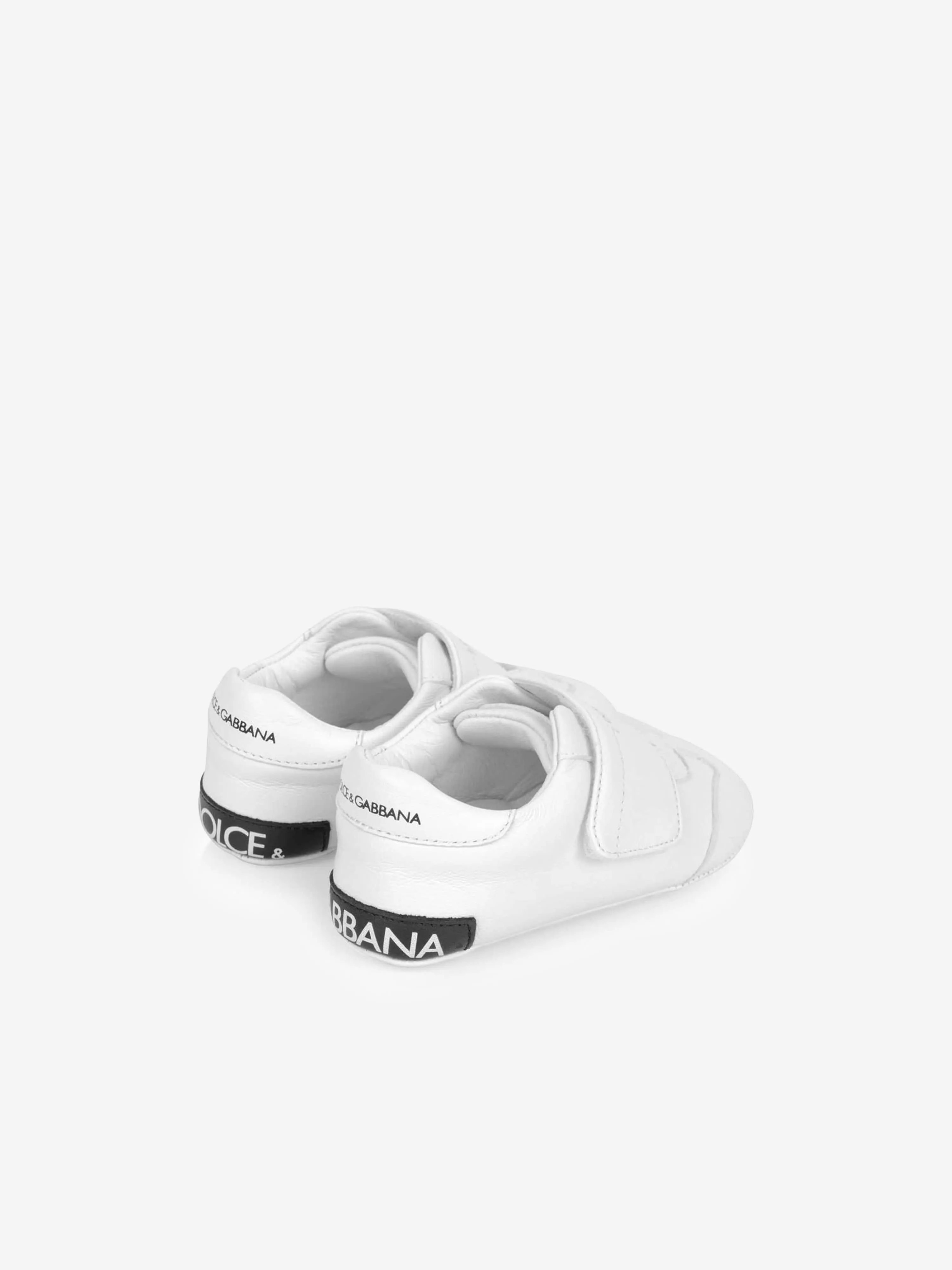 Dolce & Gabbana Kids - Dolce & Gabbana Baby Boys White Leather Pre-Walker Trainers | Childsplay Clothing