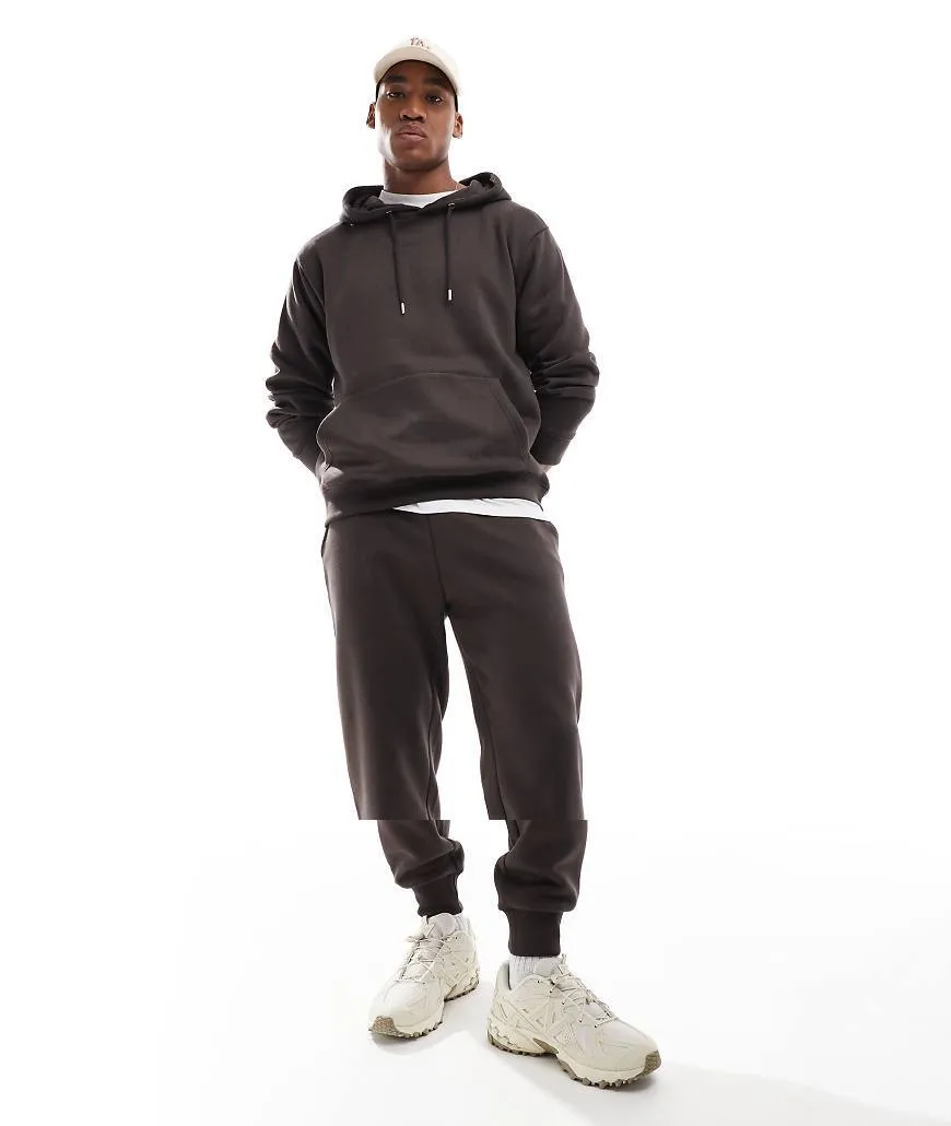 Don't Think Twice DTT overhead hoodie & jogger tracksuit set in brown