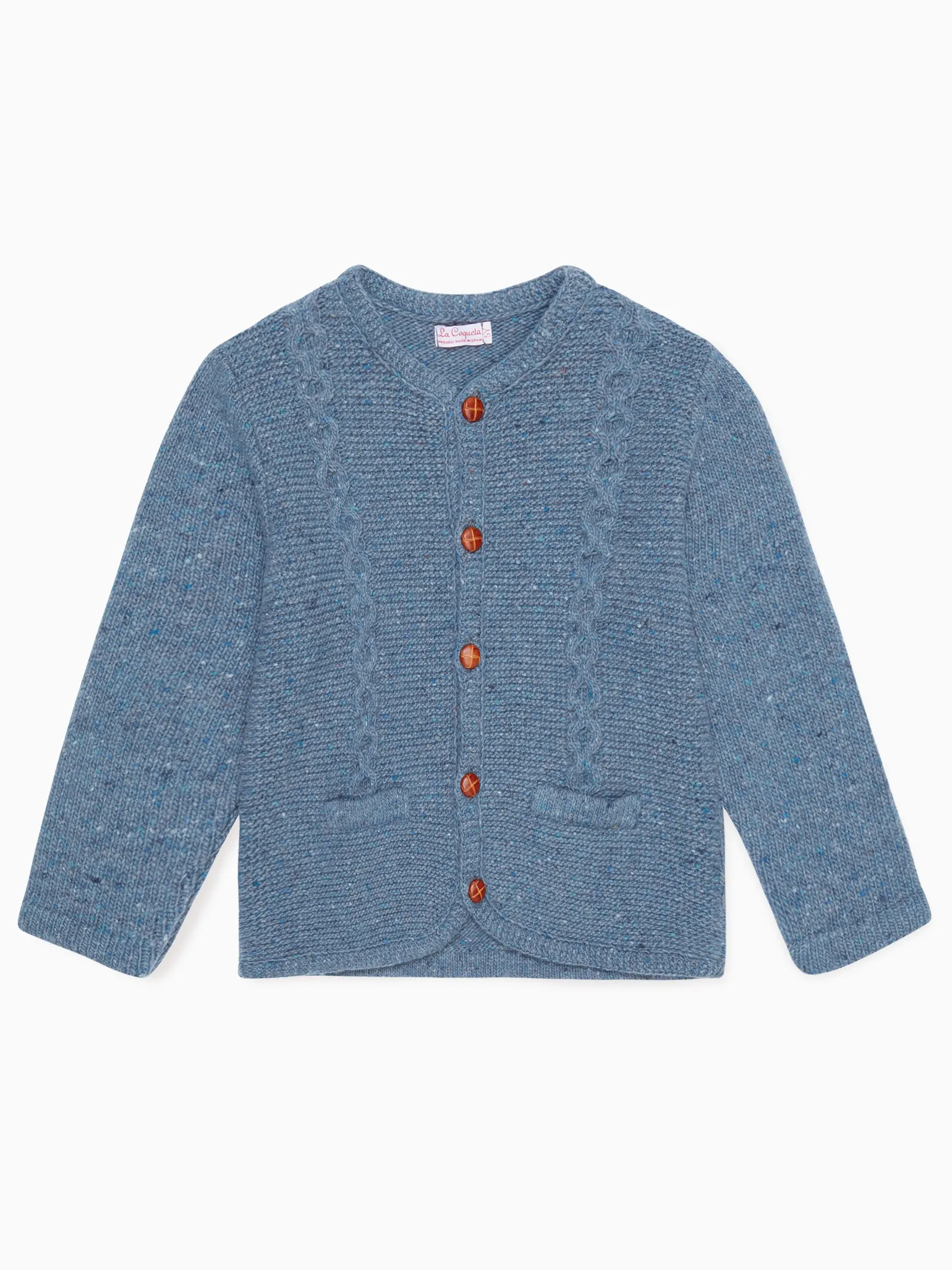 Dusty Blue Zas Merino Boy Cardigan