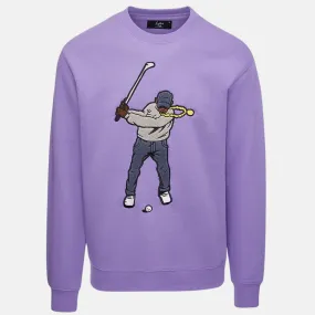 Eastside Golf Core Paisley Purple Fleece Swingman Crew