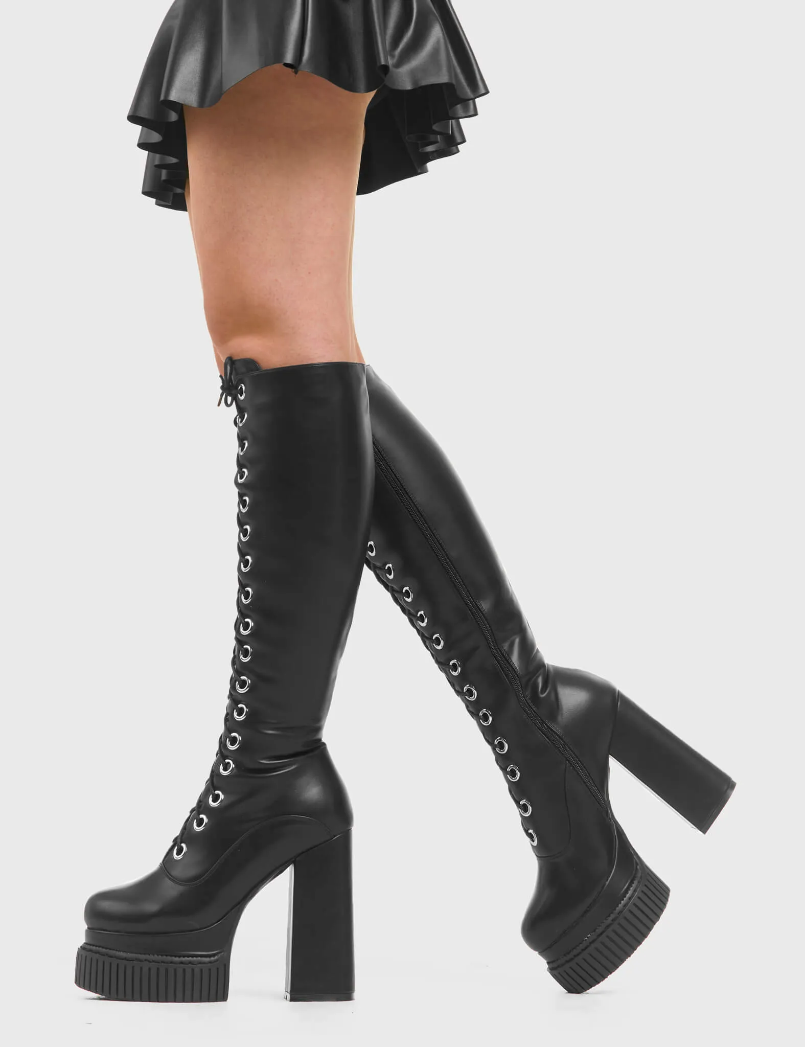 Elevators Creeper Platform Knee High Boots