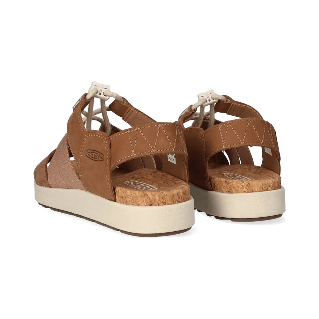 Elle Mixed Strap Leather & Textile Women's Sandals