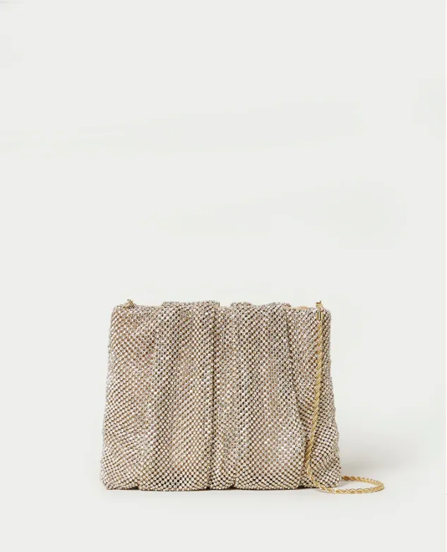 Ember Diamanté Gathered Clutch