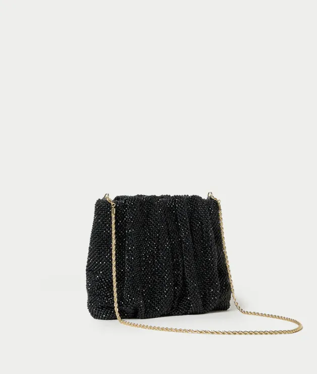 Ember Diamanté Gathered Clutch