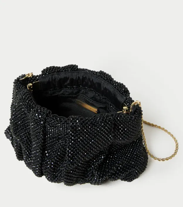 Ember Diamanté Gathered Clutch