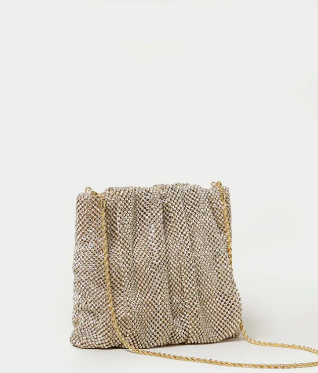 Ember Diamanté Gathered Clutch