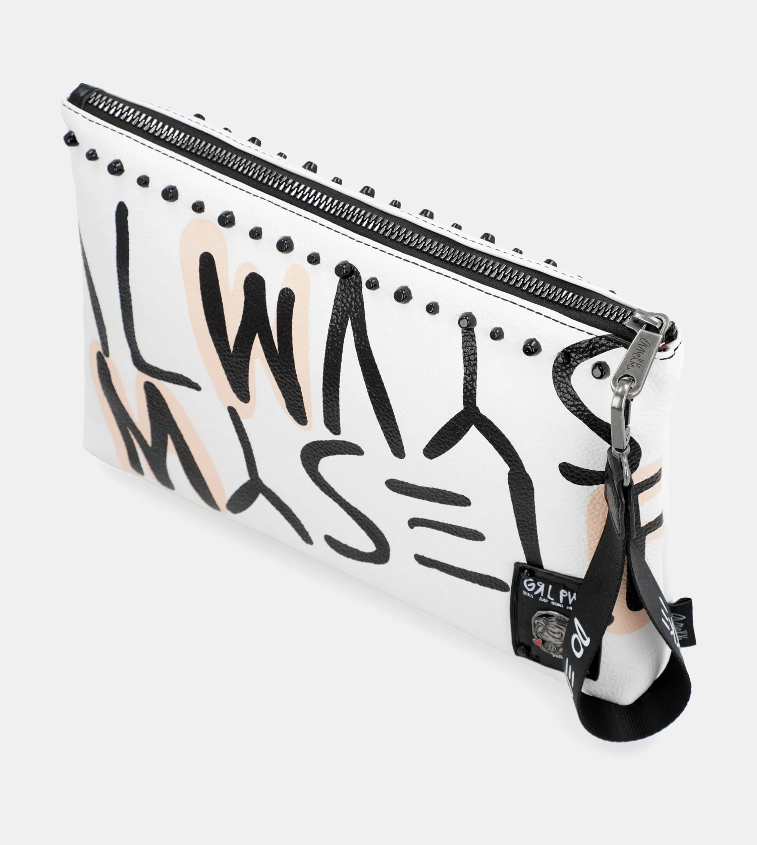 Energy white clutch bag