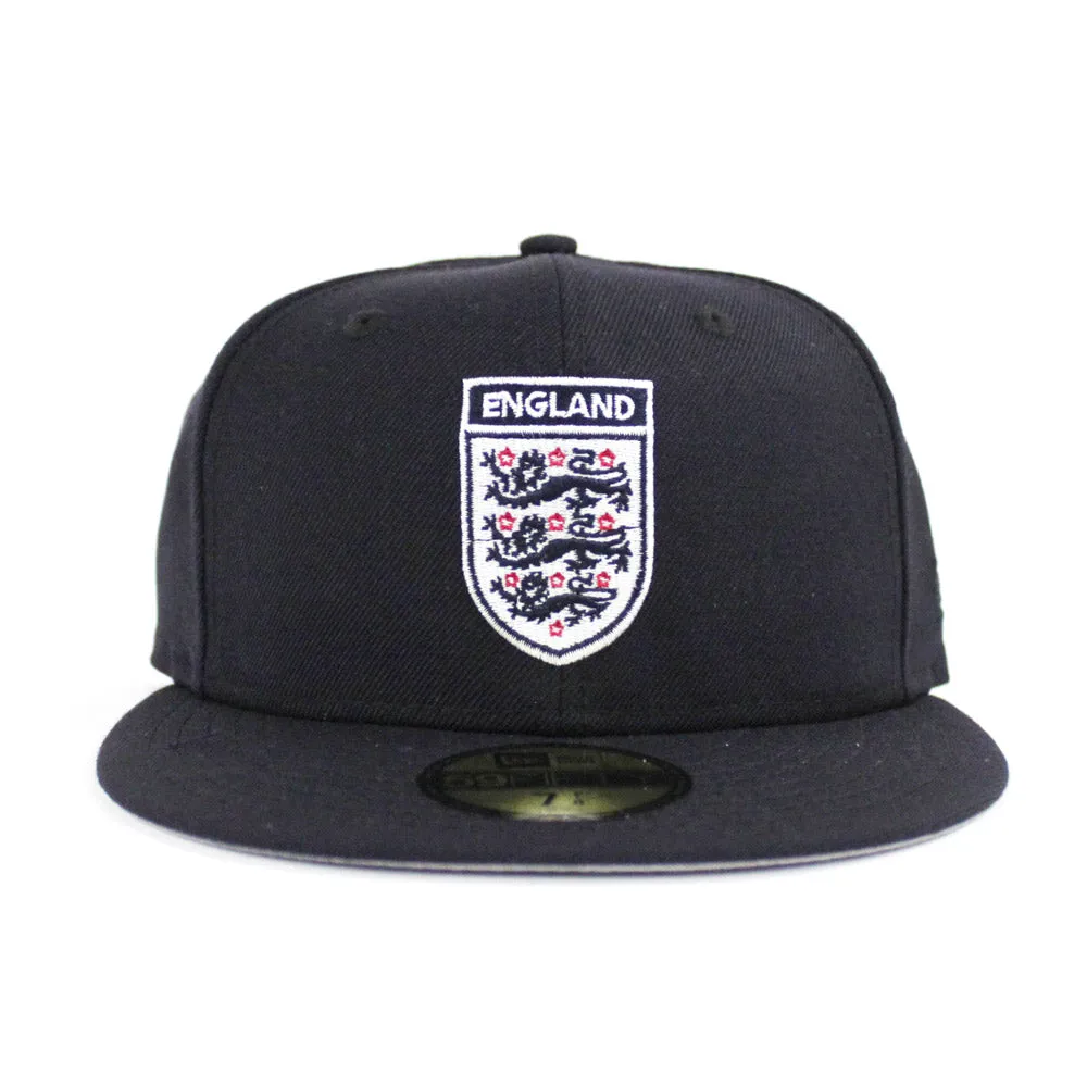 England Soccer Crest New Era 59Fifty Fitted Hat (Navy Gray Under Brim)