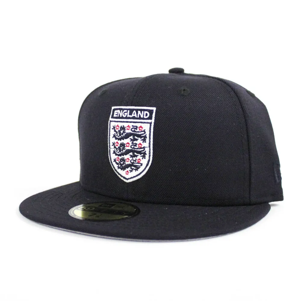 England Soccer Crest New Era 59Fifty Fitted Hat (Navy Gray Under Brim)