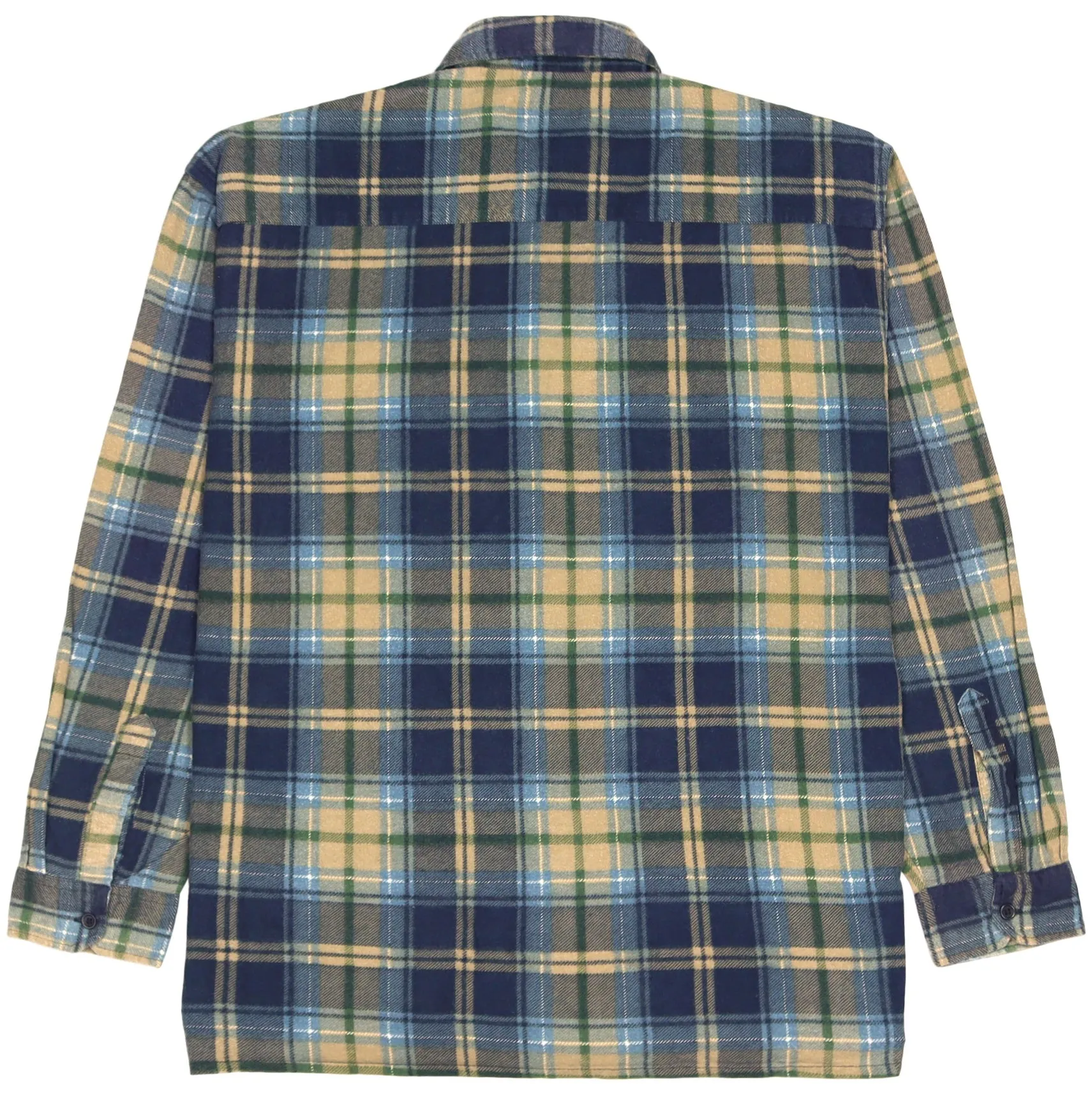 Euroclub Vintage Checkered Flannel Shirt Navy Black Beige Green