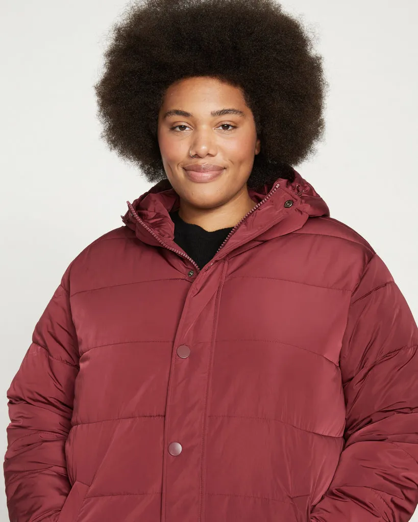 Everest Long Hooded Puffer - Rioja