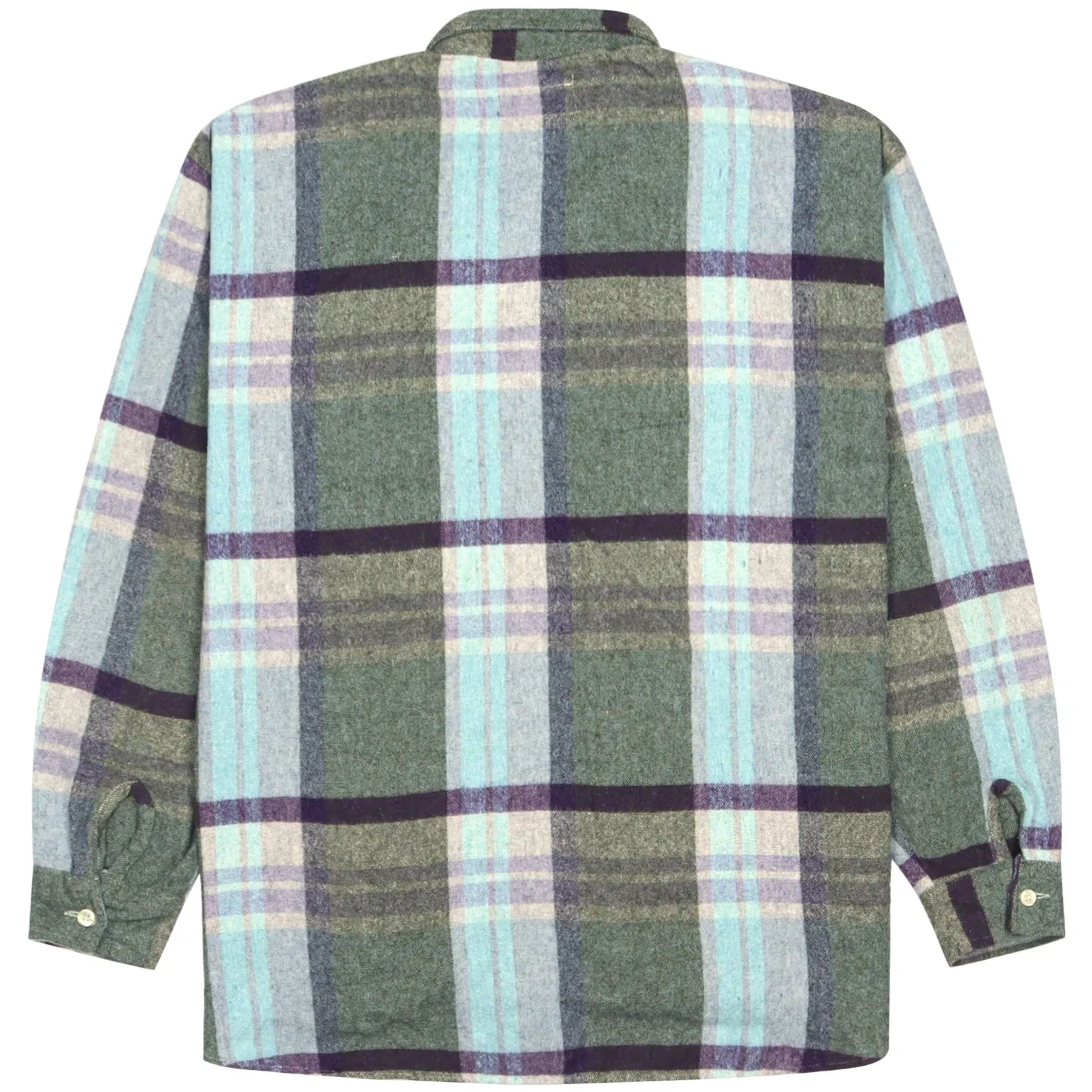 Federica Flannel Shirt Green Blue Grey