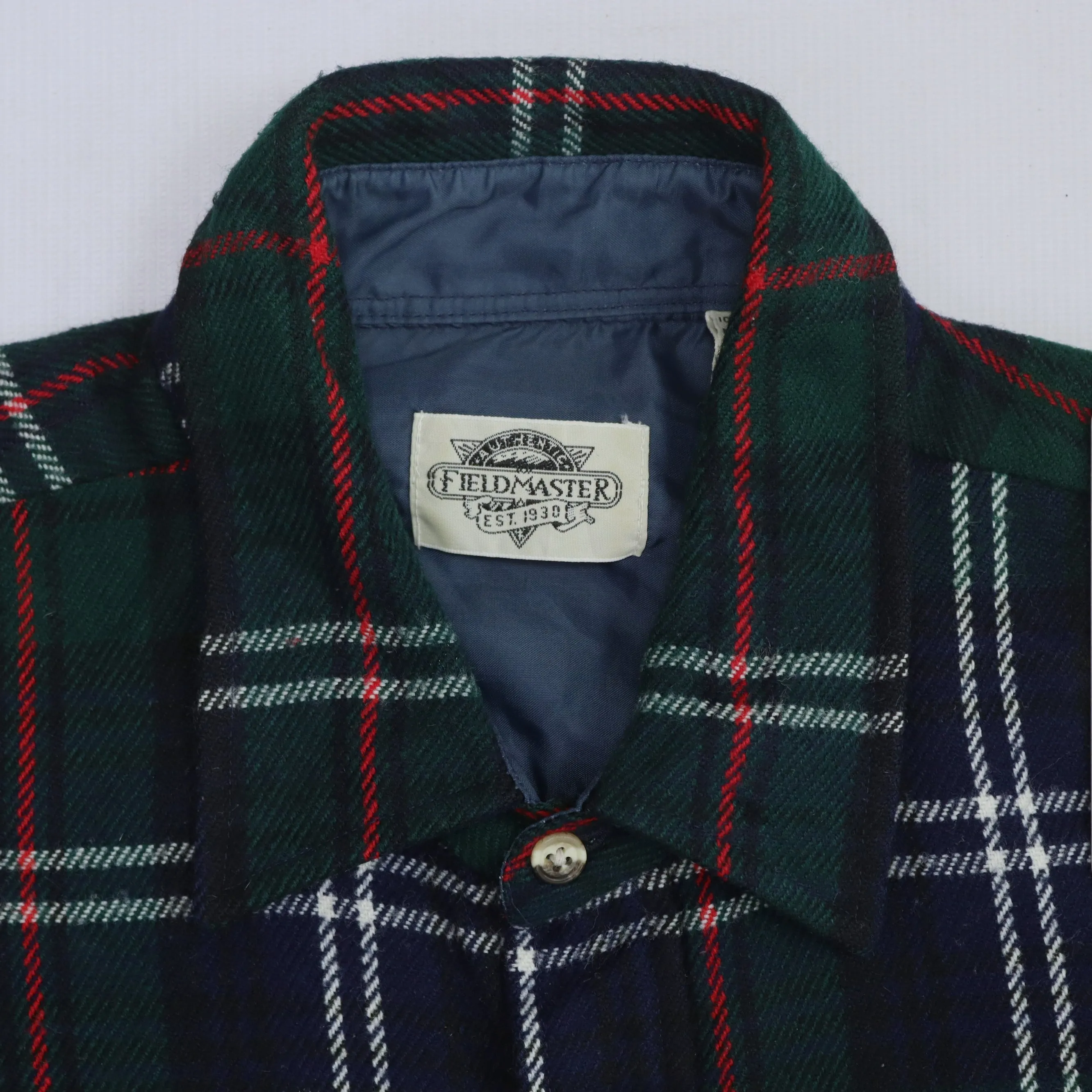 Field Master Plaid Flannel Shirt Green Navy Red