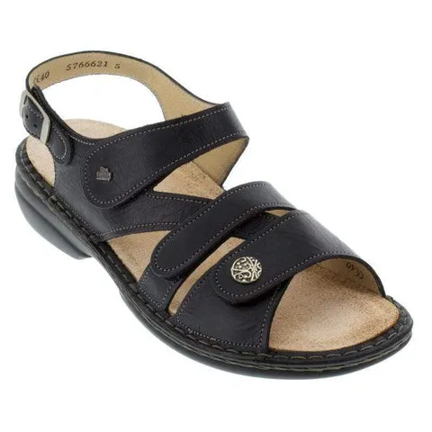 Finn Comfort Womens Gomera Sandals - Plisseelight Schwarz