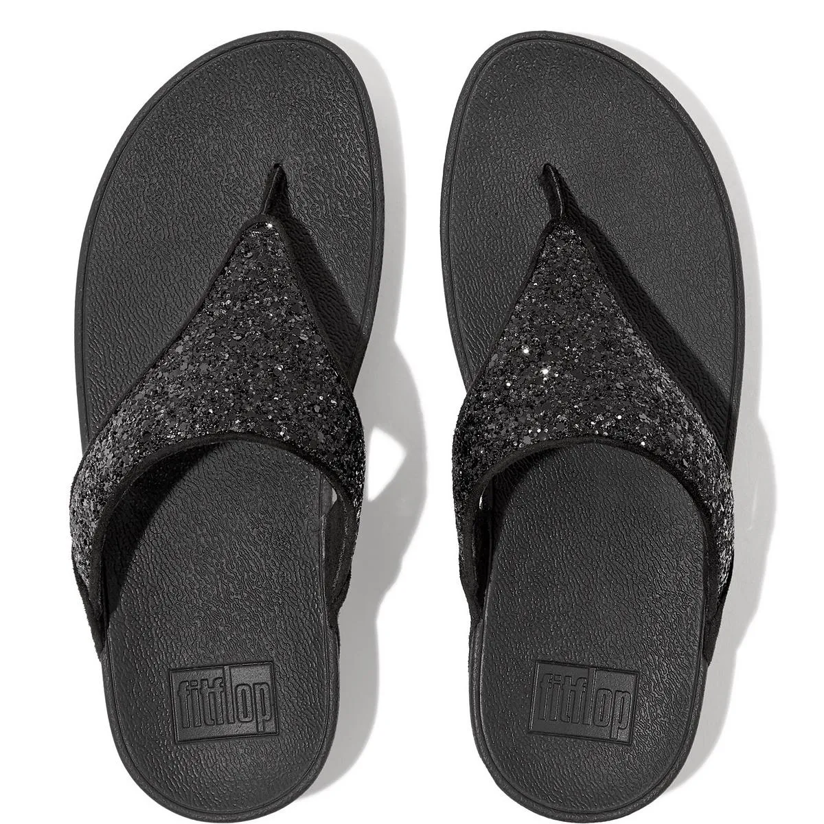 Fitflop Lulu Glitter Toe-Post Sandals Black