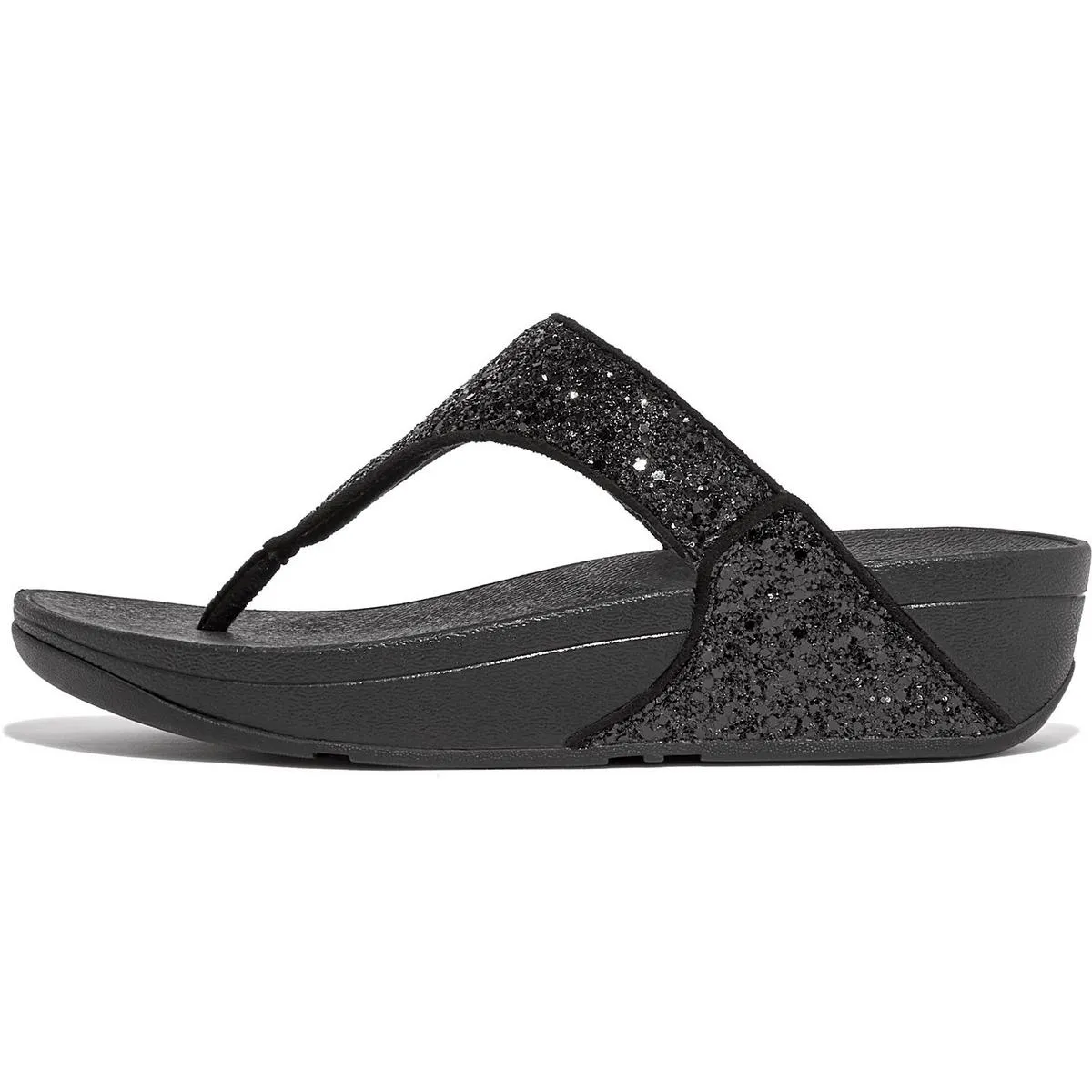 Fitflop Lulu Glitter Toe-Post Sandals Black