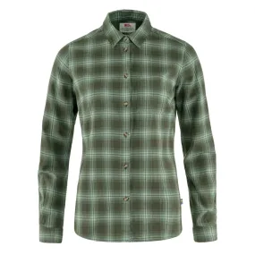 Fjallraven Womens Ovik Flannel Shirt Deep Forest / Patina Green