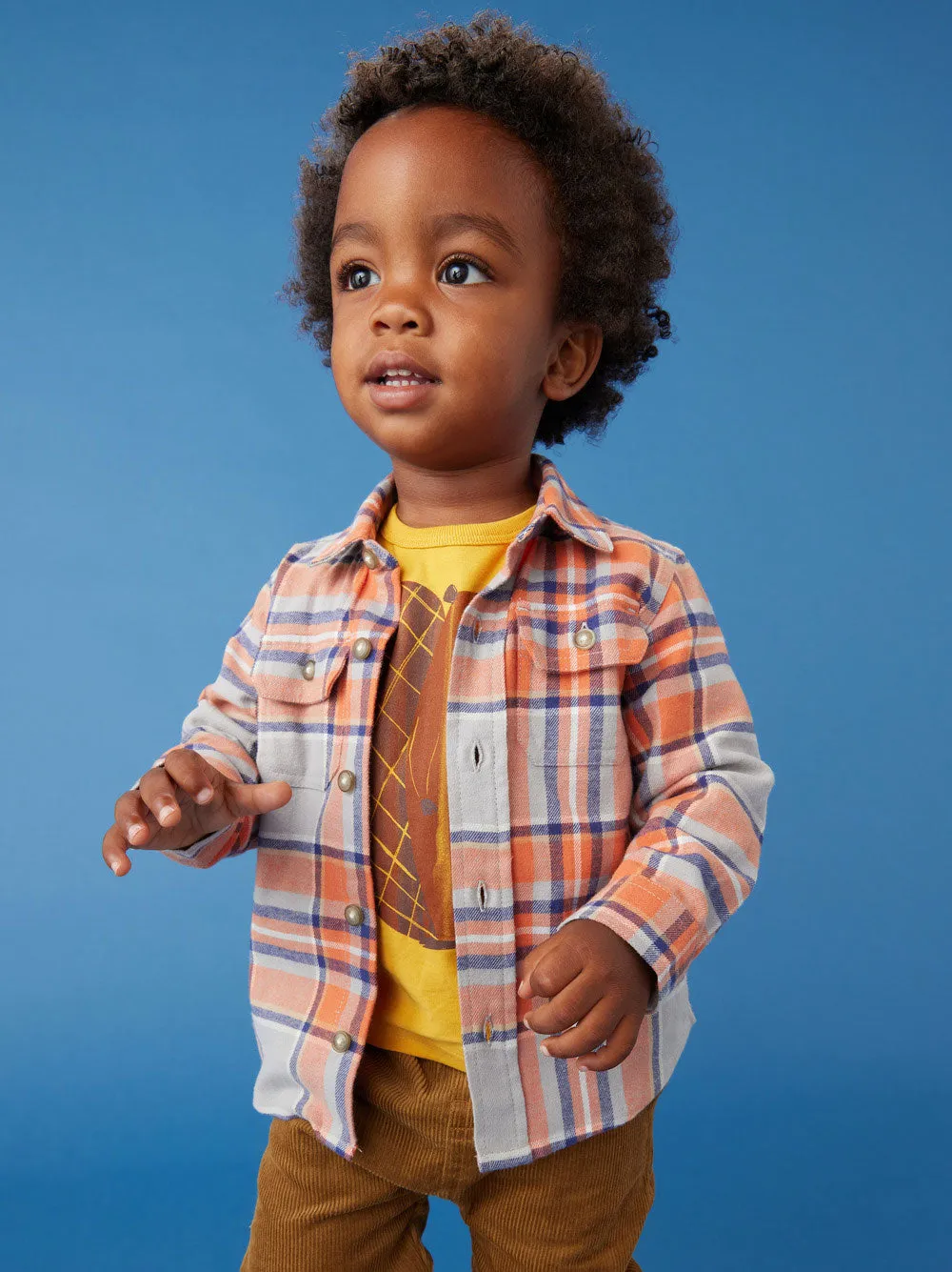 Flannel Button Up Baby Shirt - Kobe Plaid - FINAL SALE