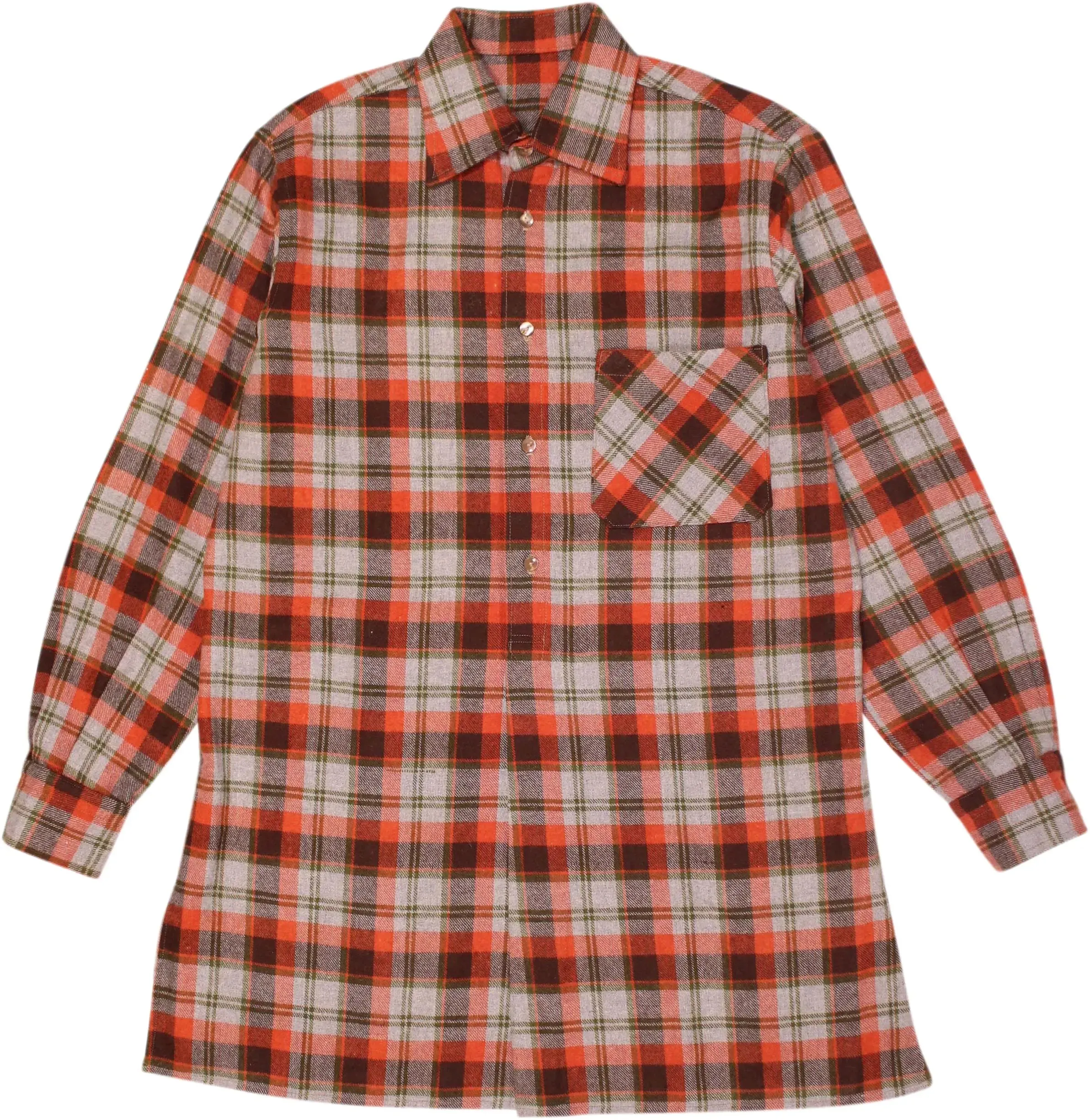 Flannel Checked Long Shirt | ThriftTale