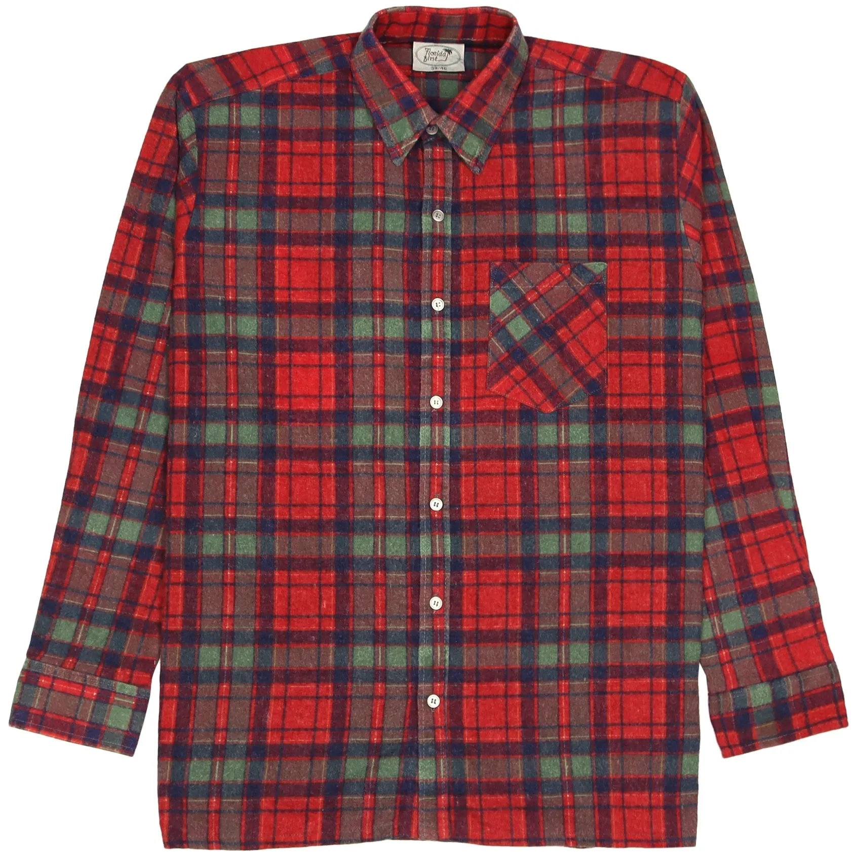 Florida First Checkered Flannel Shirt Red Navy Green