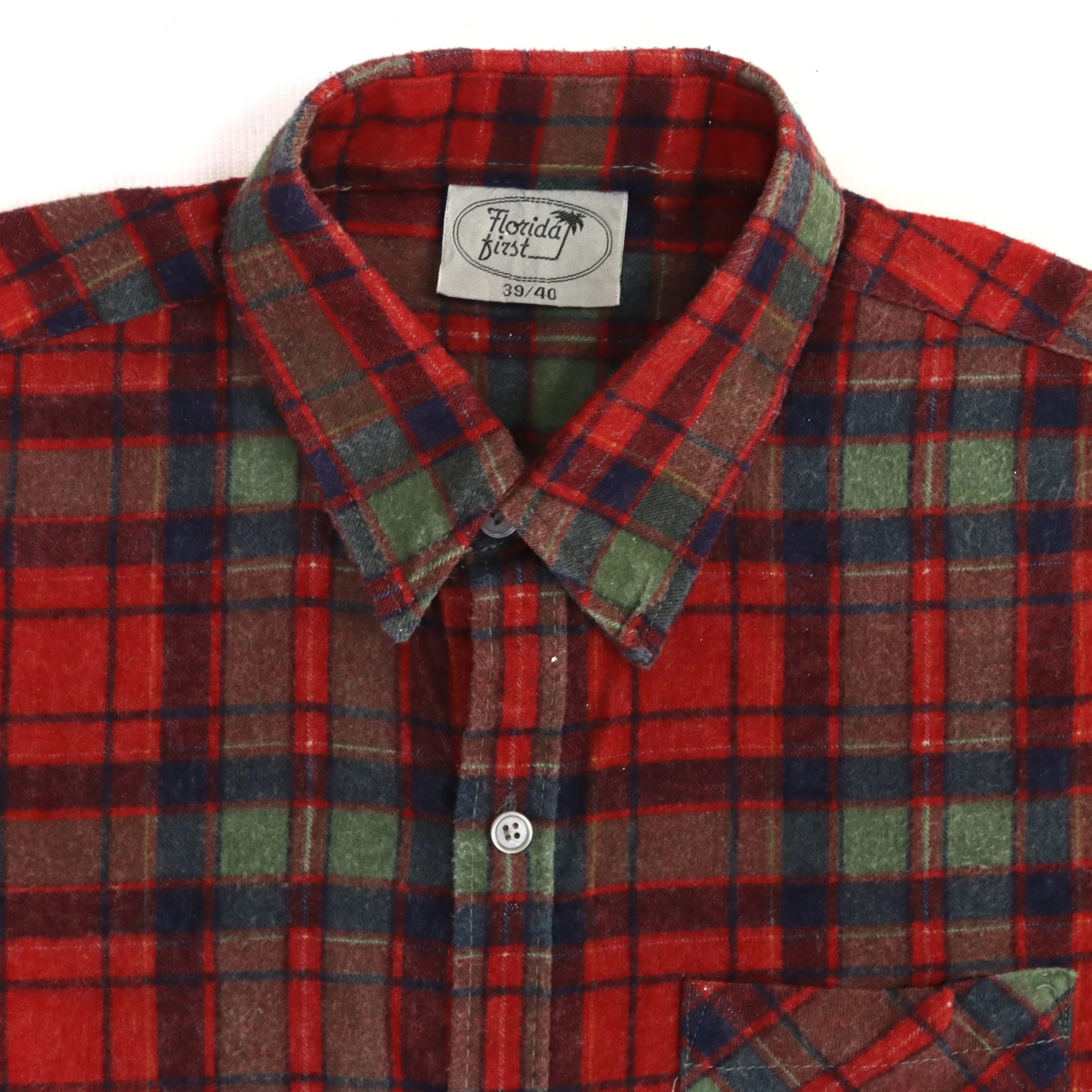 Florida First Checkered Flannel Shirt Red Navy Green