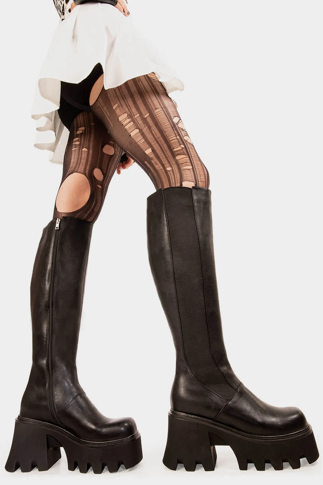 For You Chunky Platform Knee High Boots