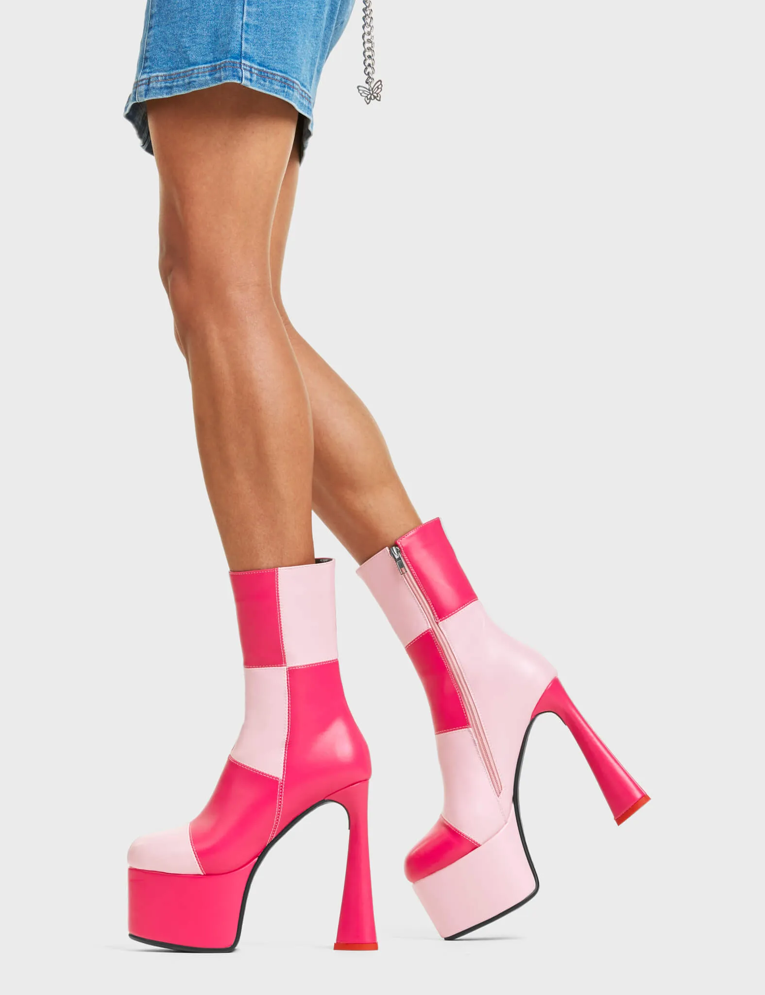 Fuchsia City Platform Ankle Boots