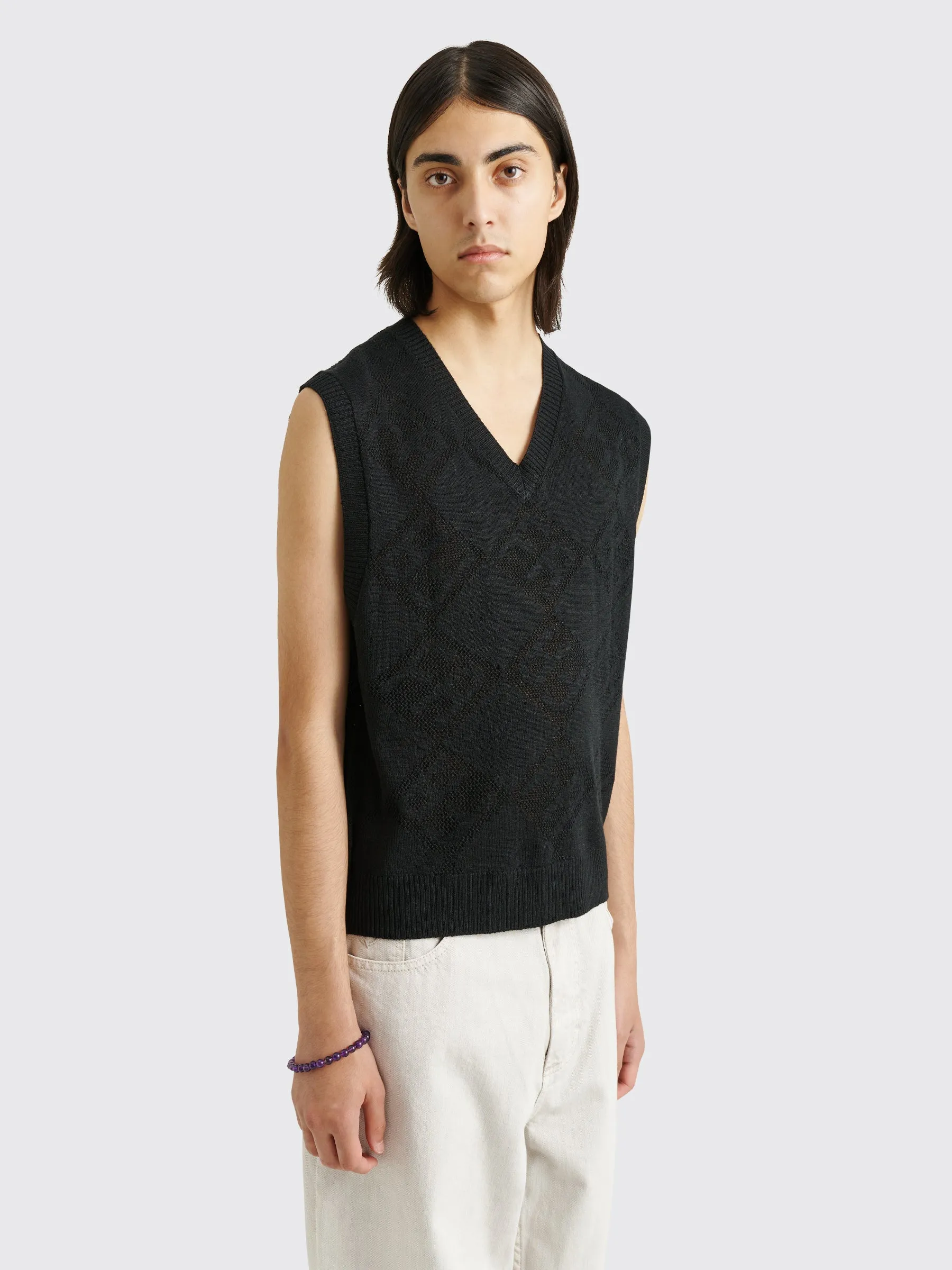 Fucking Awesome Letter Square Vest Black