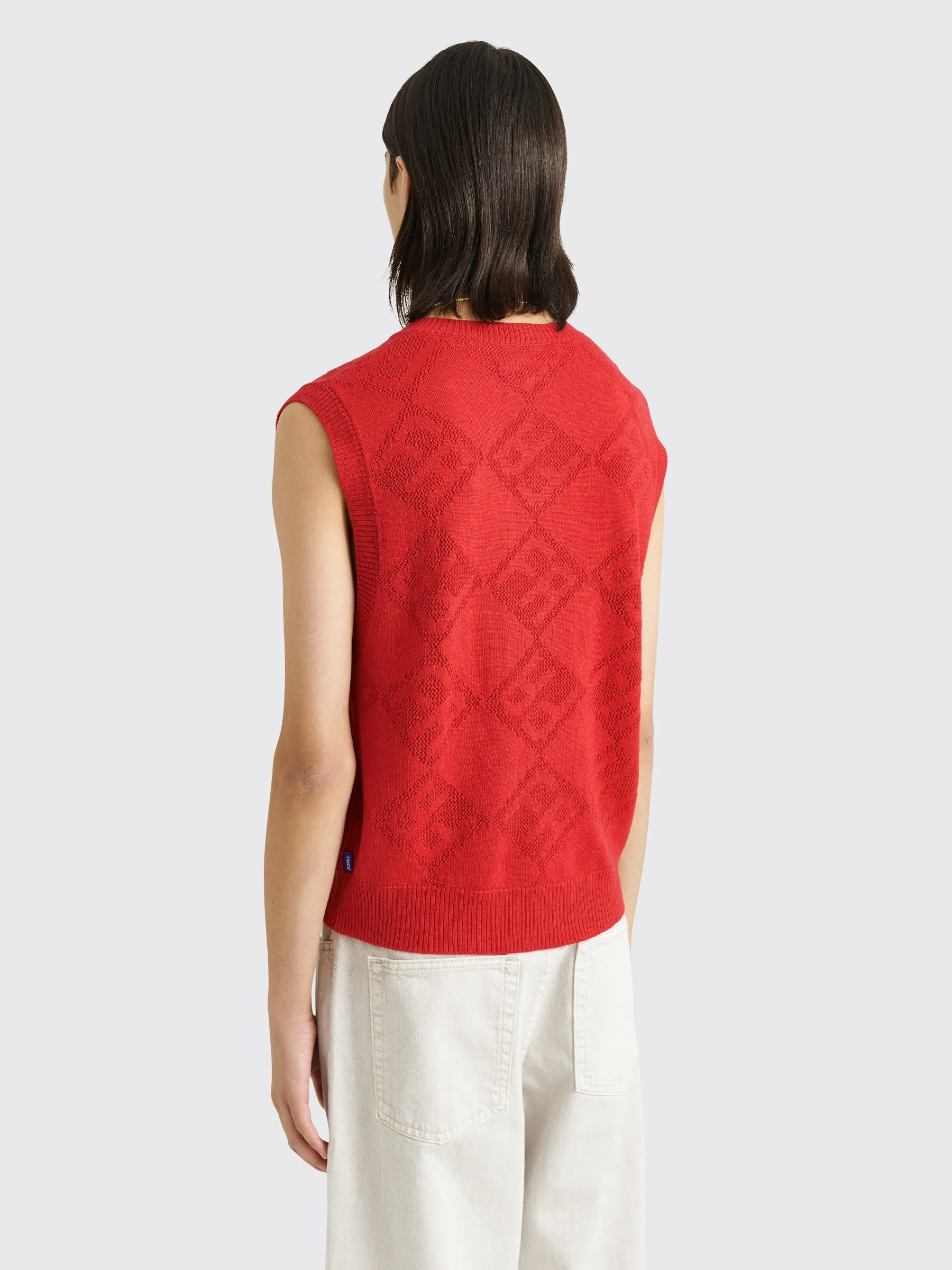 Fucking Awesome Letter Square Vest Red