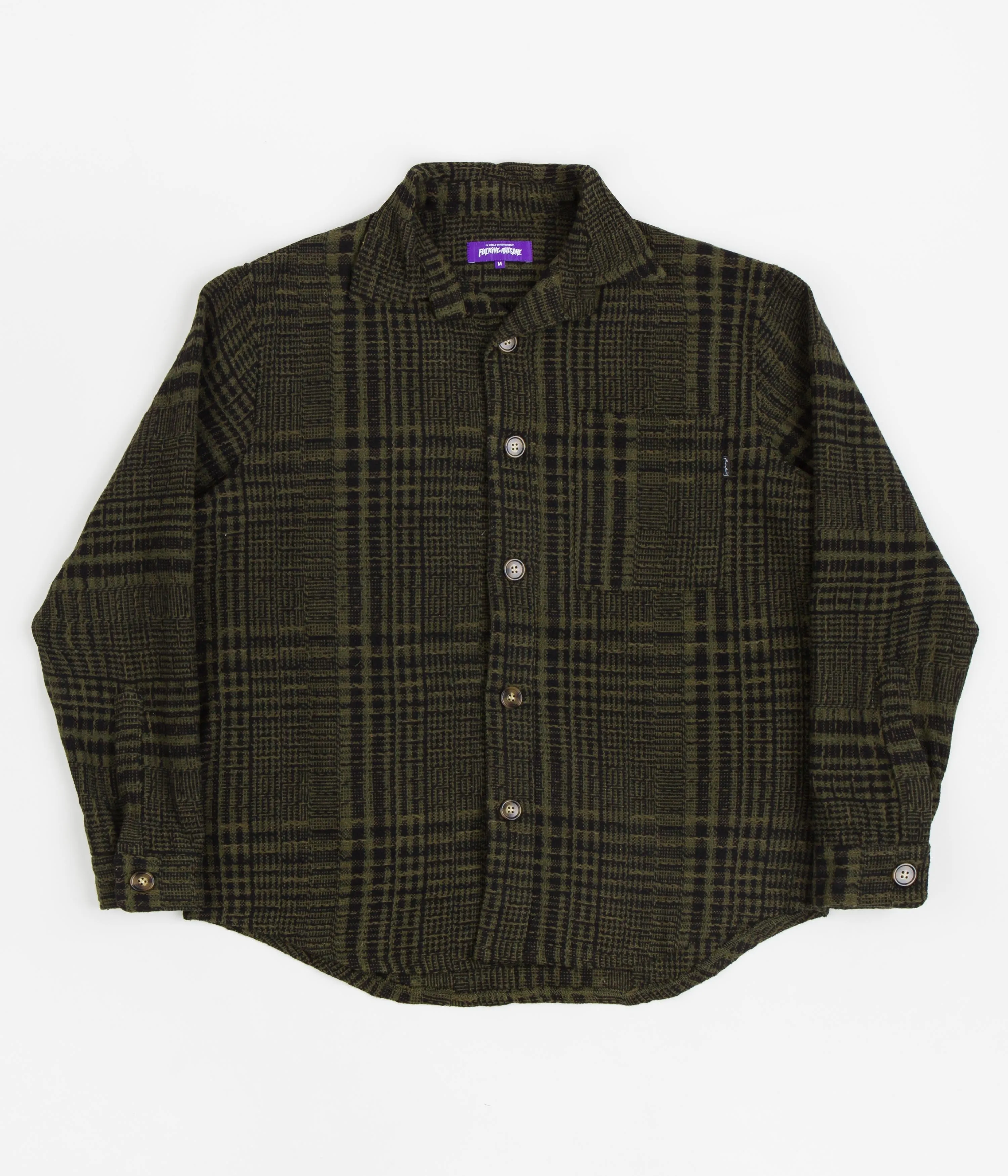 Fucking Awesome Wood Duck Oversized Flannel Shirt - Green / Black