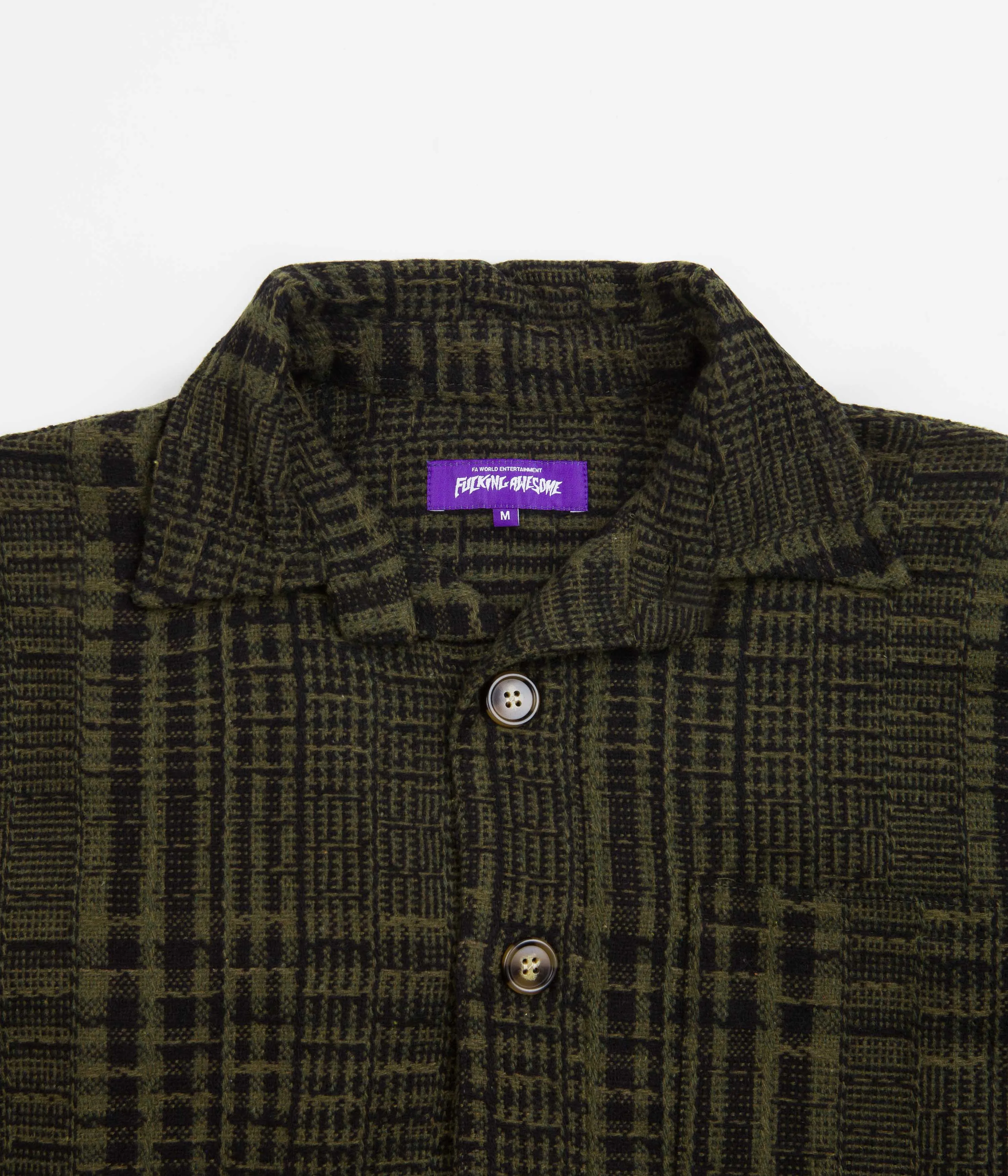 Fucking Awesome Wood Duck Oversized Flannel Shirt - Green / Black