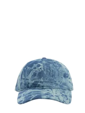 GANNI   Patch recycled denim baseball cap 