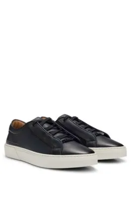 Gary burnished-leather trainers with hidden laces