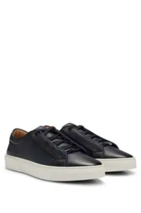 Gary burnished-leather trainers with hidden laces