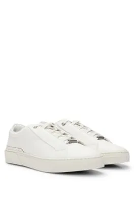 Gary grained-leather trainers with logo lace loop