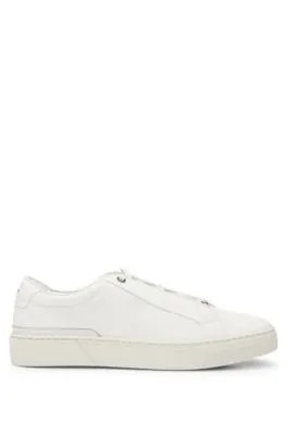 Gary grained-leather trainers with logo lace loop